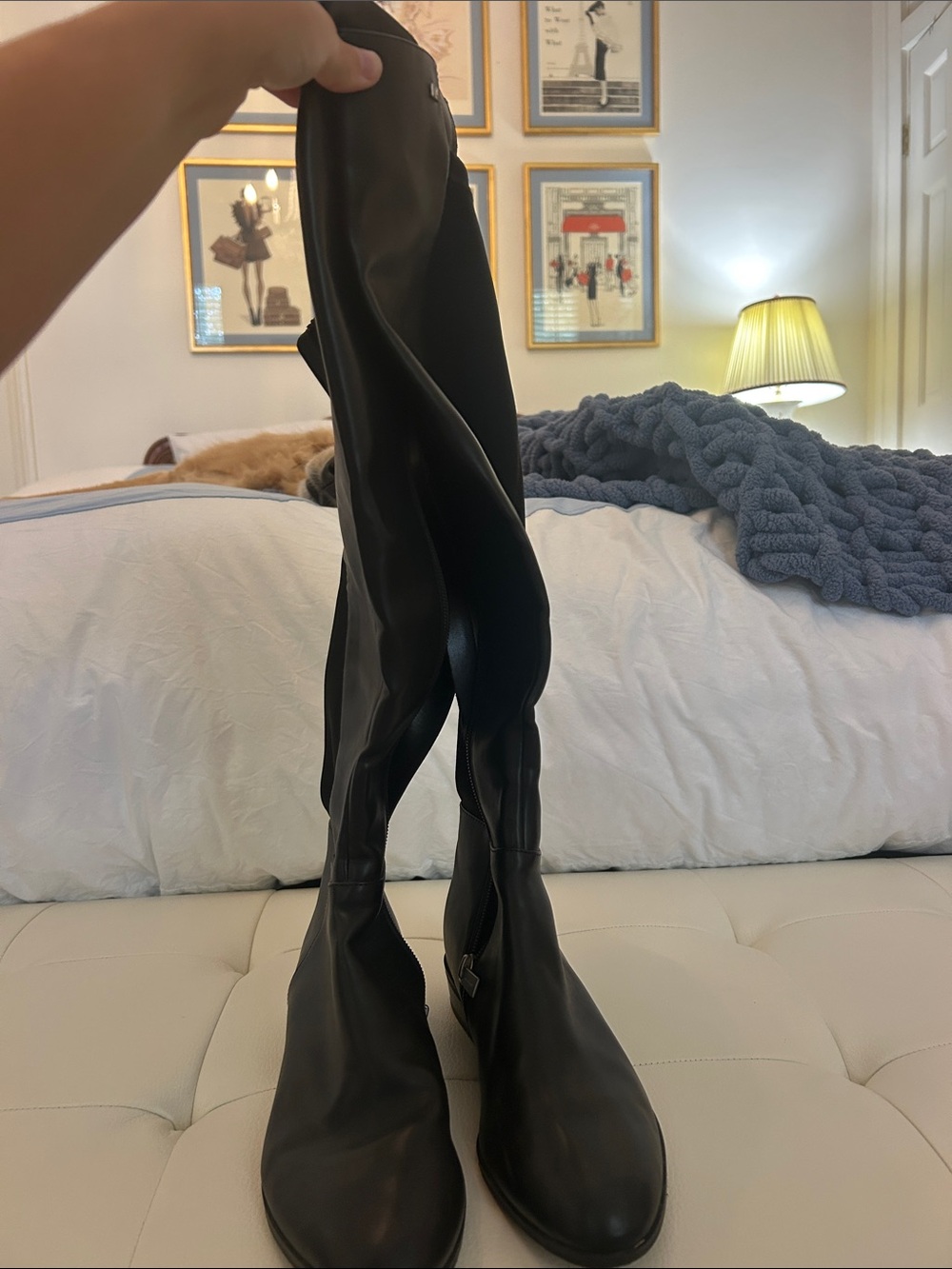 Michael Kors Black Over-the-Knee Leather Boots